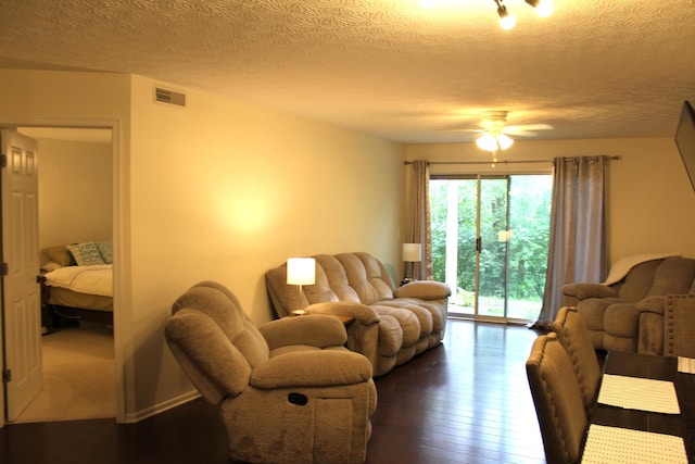 515 Telescope Vw Unit 103, Wilder, KY 41076 - living room with wood-type flooring, a ceiling fan, and a textured ceiling