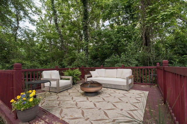 3350 Redbud Ct, Erlanger, KY 41018 - view of patio / terrace featuring an outdoor living space with a fire pit and a deck
