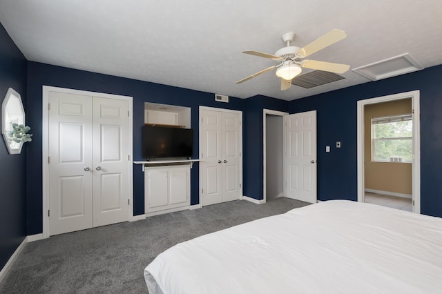 3350 Redbud Ct, Erlanger, KY 41018 - bedroom with attic access, two closets, carpet, and baseboards
