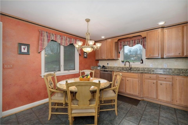 871 Bristow Rd, Independence, KY 41051 - dining room featuring baseboards, a chandelier, and recessed lighting