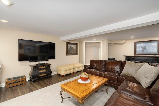 871 Bristow Rd, Independence, KY 41051 - living room featuring wood finished floors, baseboards, and recessed lighting