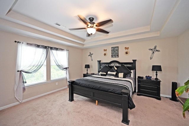 10113 Lapalco Ct, Union, KY 41091 - carpeted bedroom featuring a raised ceiling, baseboards, and a ceiling fan