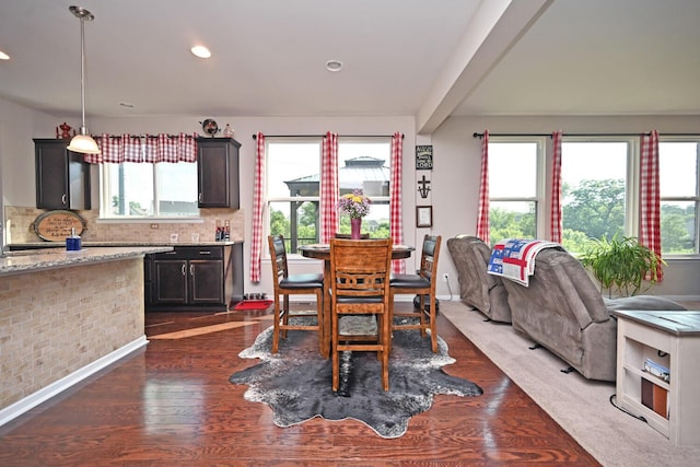 10113 Lapalco Ct, Union, KY 41091 - dining space with dark wood-style flooring, baseboards, and recessed lighting
