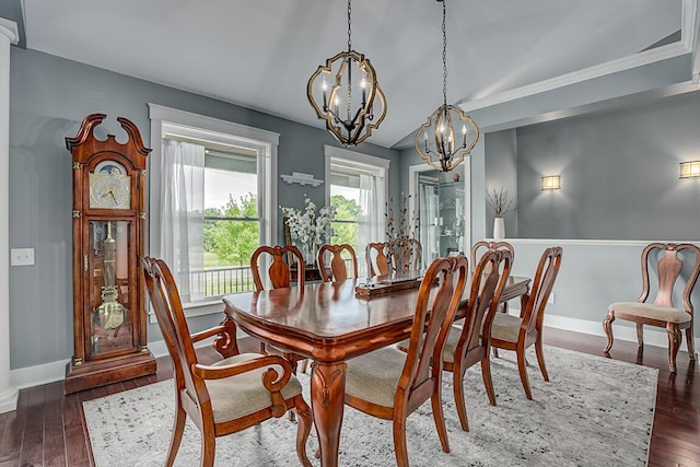 3270 Ballantree Way, Verona, KY 41092 - dining space with a chandelier, hardwood / wood-style floors, and baseboards