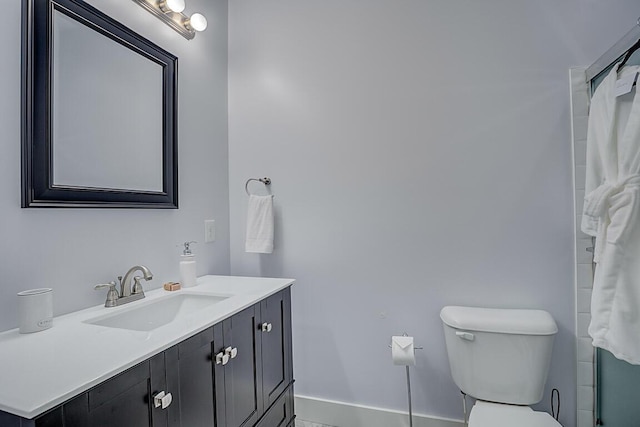 3270 Ballantree Way, Verona, KY 41092 - full bathroom with vanity, toilet, baseboards, and a shower with curtain