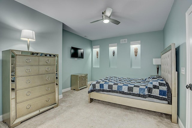 3270 Ballantree Way, Verona, KY 41092 - bedroom with light carpet, baseboards, and ceiling fan