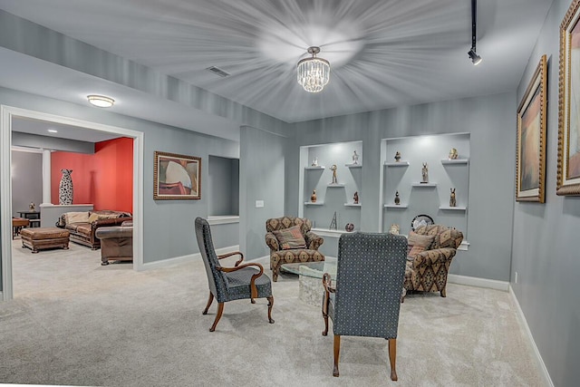 3270 Ballantree Way, Verona, KY 41092 - sitting room with carpet, a chandelier, and baseboards