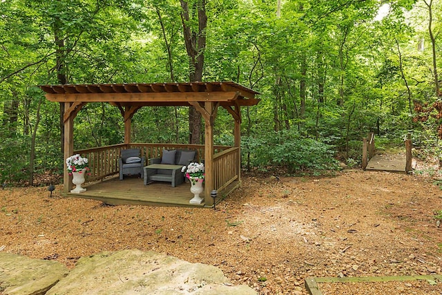 3270 Ballantree Way, Verona, KY 41092 - view of yard featuring a deck and a wooded view