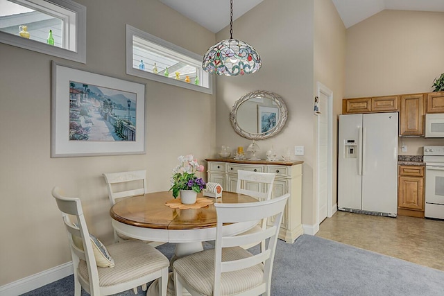 3270 Ballantree Way, Verona, KY 41092 - dining space with baseboards and high vaulted ceiling