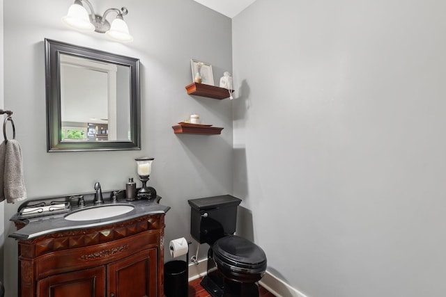 3270 Ballantree Way, Verona, KY 41092 - bathroom with vanity, toilet, baseboards, and wood finished floors