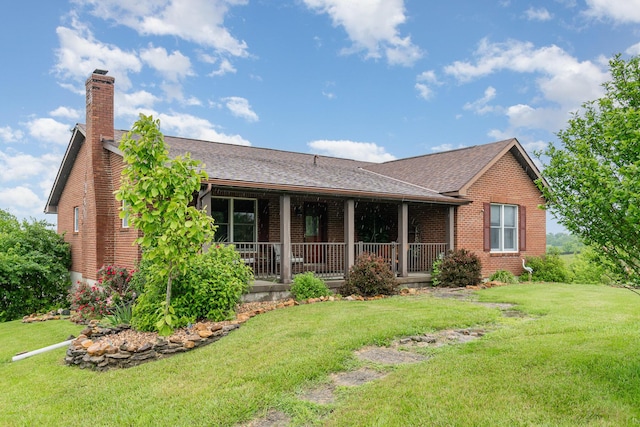 1019 Fisher Rd, Foster, KY 41043 - single story home with a chimney, roof with shingles, and brick siding