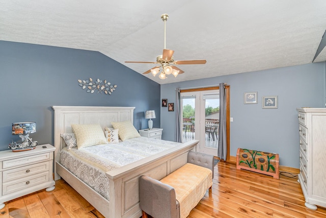 1019 Fisher Rd, Foster, KY 41043 - bedroom with access to outside, light wood-style floors, lofted ceiling, ceiling fan, and baseboards