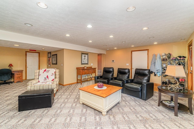 1019 Fisher Rd, Foster, KY 41043 - living room with light carpet, recessed lighting, baseboards, and an office area