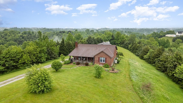1019 Fisher Rd, Foster, KY 41043 - aerial view of property and surrounding area featuring a heavily wooded area
