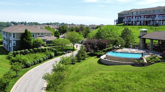 1859 Riverpointe Ct Unit 11, Dayton, KY 41074 - exterior space featuring a gazebo, a lawn, and a residential view