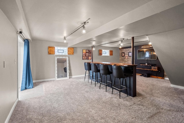 21 Laurel Ridge Dr, Alexandria, KY 41001 - indoor bar featuring track lighting, carpet floors, and baseboards