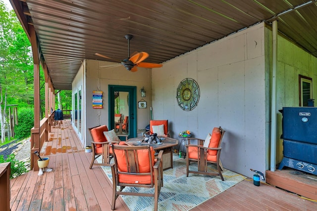 445 Elk Lake Resort Rd Unit 882, Owenton, KY 40359 - deck featuring a fire pit and a ceiling fan