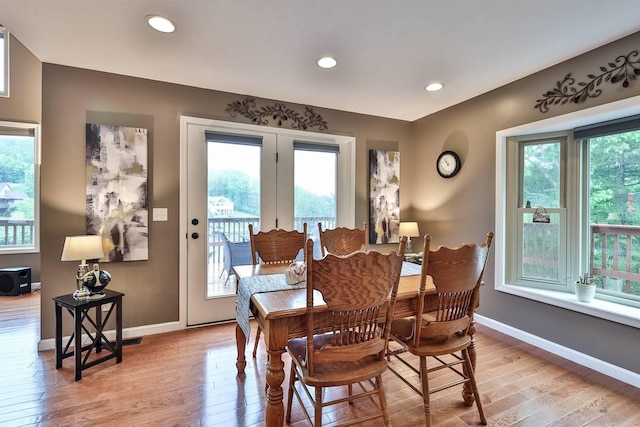 445 Elk Lake Resort Rd Unit 882, Owenton, KY 40359 - dining space with light wood-style flooring, baseboards, and recessed lighting
