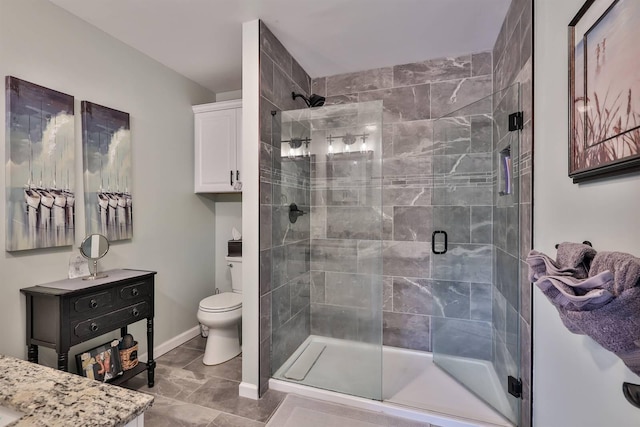 445 Elk Lake Resort Rd Unit 882, Owenton, KY 40359 - full bath with vanity, toilet, a shower stall, and baseboards