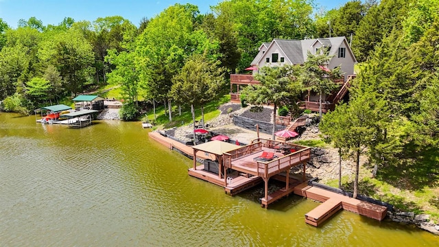 445 Elk Lake Resort Rd Unit 882, Owenton, KY 40359 - dock area featuring boat lift and a deck with water view