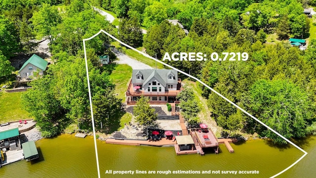 445 Elk Lake Resort Rd Unit 882, Owenton, KY 40359 - view from above of property featuring a large body of water and property boundaries highlighted