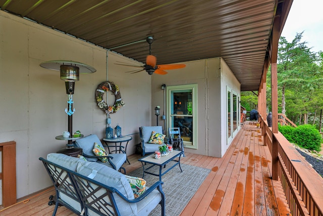 445 Elk Lake Resort Rd Unit 882, Owenton, KY 40359 - wooden deck featuring outdoor lounge area and ceiling fan