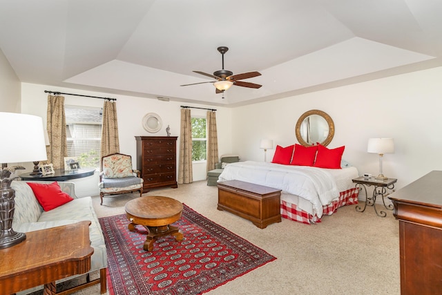 8394 Saint Louis Blvd, Union, KY 41091 - bedroom featuring a tray ceiling, ceiling fan, and carpet flooring