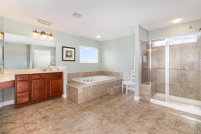 8394 Saint Louis Blvd, Union, KY 41091 - bathroom with plenty of natural light, a bath, vanity, and a stall shower