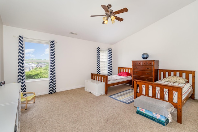 8394 Saint Louis Blvd, Union, KY 41091 - carpeted bedroom with lofted ceiling, baseboards, and ceiling fan