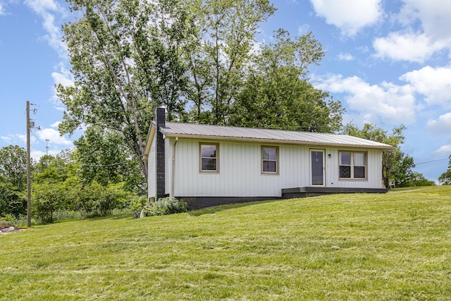 1750 Walnut Lick Rd, Verona, KY 41092 - view of front facade featuring a chimney, a front lawn, and metal roof