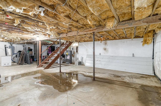 1750 Walnut Lick Rd, Verona, KY 41092 - unfinished below grade area with water heater and stairway