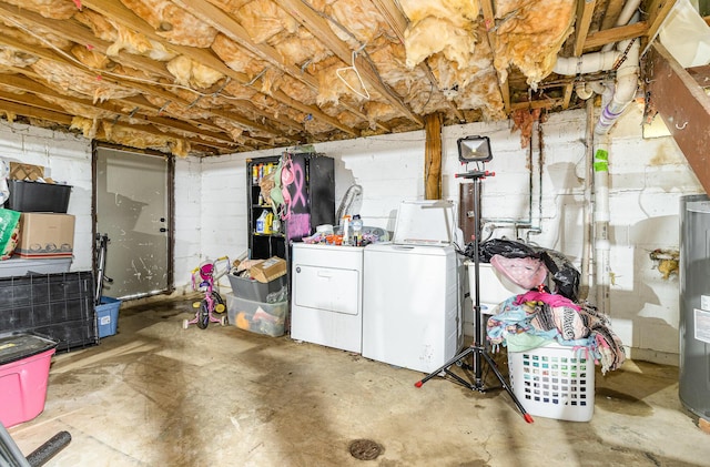 1750 Walnut Lick Rd, Verona, KY 41092 - unfinished below grade area featuring separate washer and dryer and electric water heater