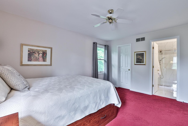 721 Dudley Rd, Edgewood, KY 41017 - carpeted bedroom with baseboards, a ceiling fan, and ensuite bathroom