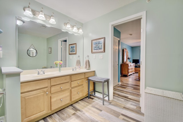 5913 Boulder Vw, Cold Spring, KY 41076 - bathroom featuring wood finished floors and double vanity