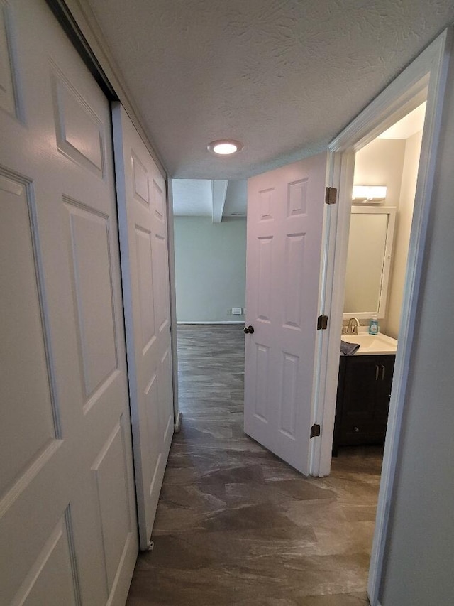 122 Whitney Ct, Crestview Hills, KY 41017 - hall featuring dark wood-type flooring, recessed lighting, and a textured ceiling