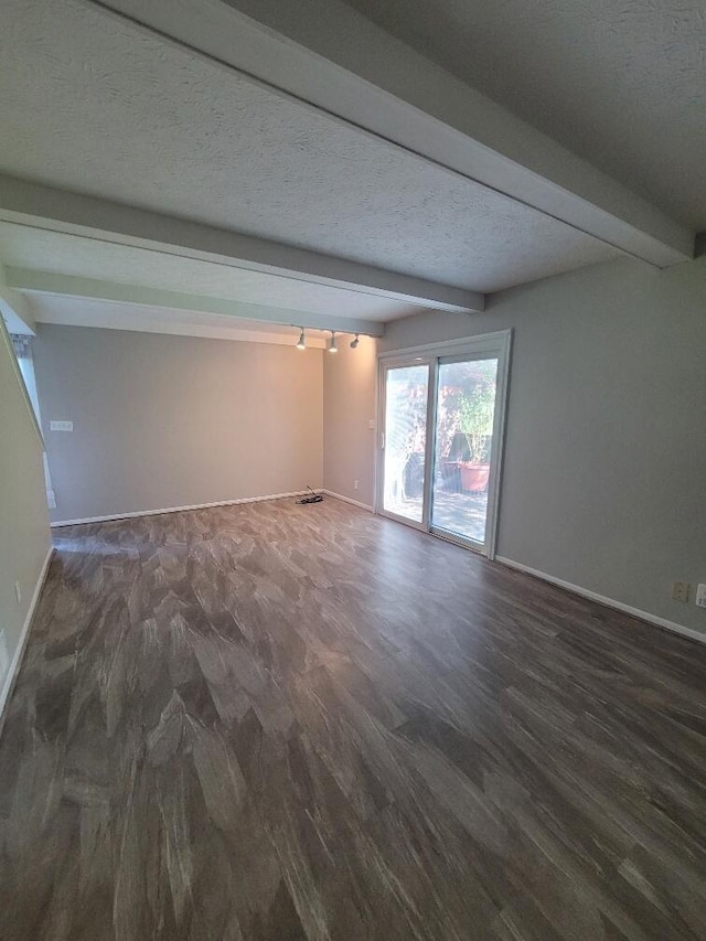 122 Whitney Ct, Crestview Hills, KY 41017 - unfurnished room featuring dark wood-style floors, beam ceiling, and a textured ceiling