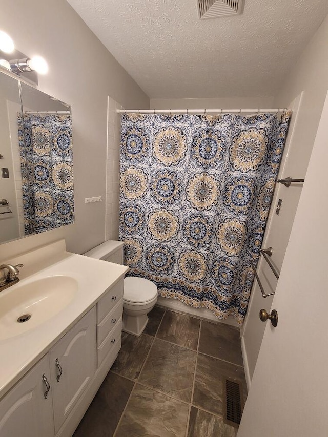 152 Steelway Farm Ct, Crestview Hills, KY 41017 - bathroom featuring vanity, a textured ceiling, and a shower with curtain