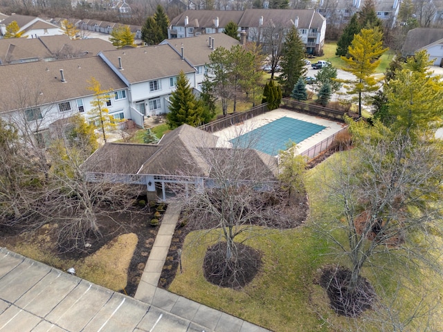 1622 Castle Hill Ln, Fort Wright, KY 41011 - aerial view of residential area featuring a pool area