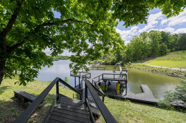310 Greene Rd, Williamstown, KY 41097 - dock area with a water view and a yard