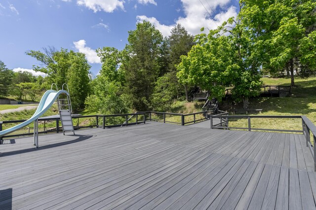 310 Greene Rd, Williamstown, KY 41097 - deck with view of wooded area