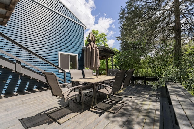 310 Greene Rd, Williamstown, KY 41097 - wooden terrace with outdoor dining area
