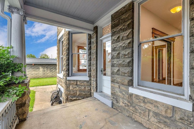 274 Ward Ave, Bellevue, KY 41073 - view of exterior entry with stone siding and covered porch