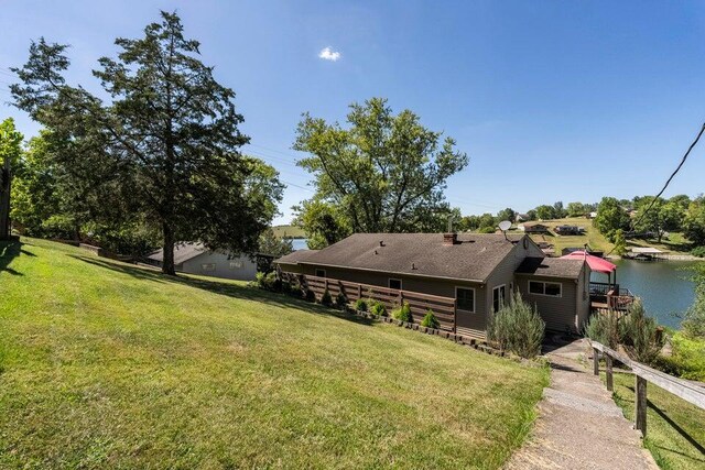 510 Jacob Dr, Williamstown, KY 41097 - back of house featuring a yard and a water view