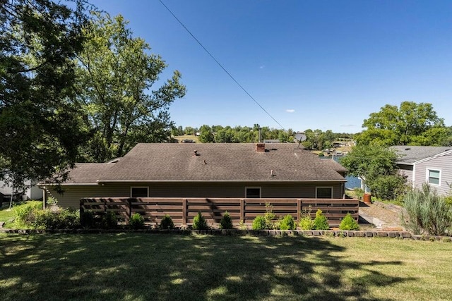 510 Jacob Dr, Williamstown, KY 41097 - back of house with a lawn, a deck, and a shingled roof