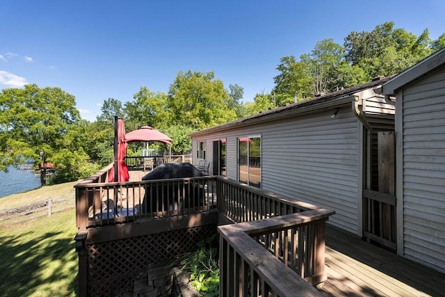 510 Jacob Dr, Williamstown, KY 41097 - wooden deck with a water view and view of scattered trees