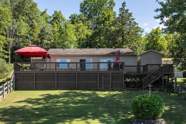 510 Jacob Dr, Williamstown, KY 41097 - rear view of property with a deck and stairway
