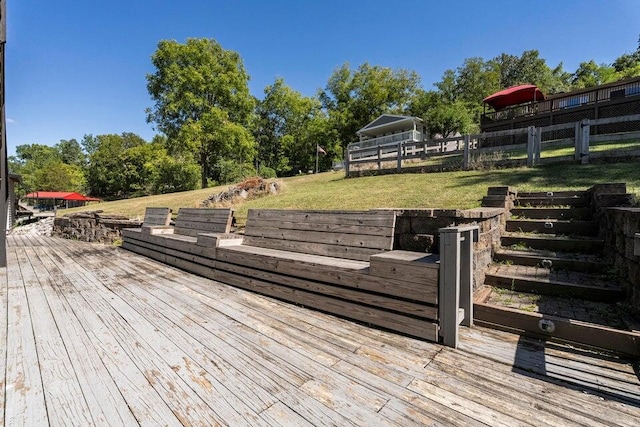 510 Jacob Dr, Williamstown, KY 41097 - wooden deck featuring view of wooded area