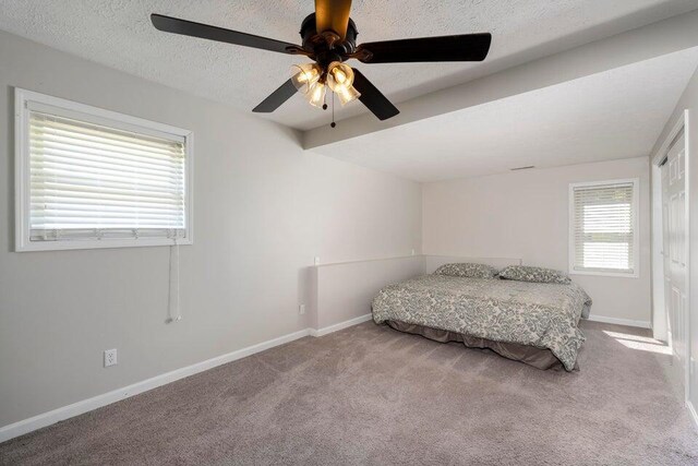 510 Jacob Dr, Williamstown, KY 41097 - bedroom featuring carpet flooring, baseboards, a ceiling fan, and a textured ceiling