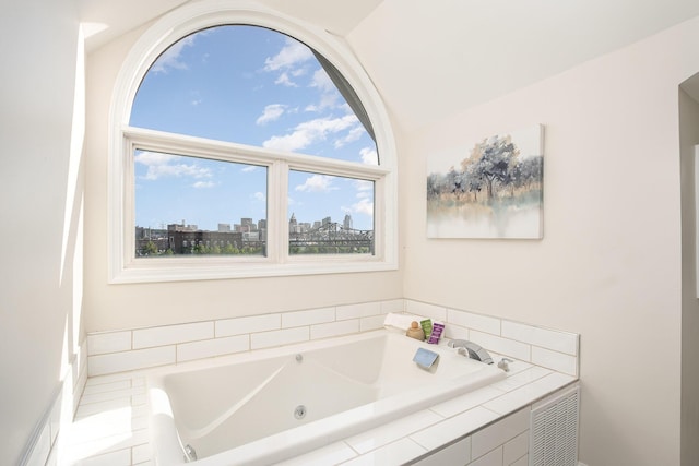 902 Vernon Pl, Covington, KY 41016 - bathroom with a whirlpool tub and a skyline view