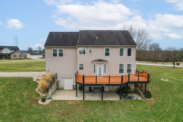 4800 Brewer Ln, Petersburg, KY 41080 - rear view of house with a patio, a yard, a deck, and roof with shingles
